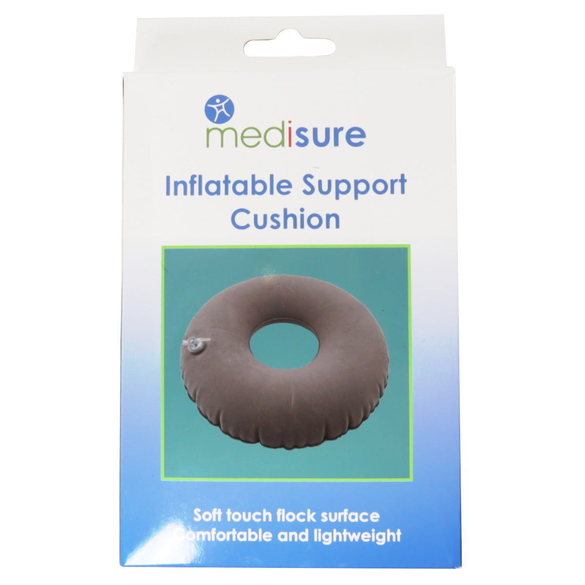 Medisure inflatable support cushion packaging on a white background