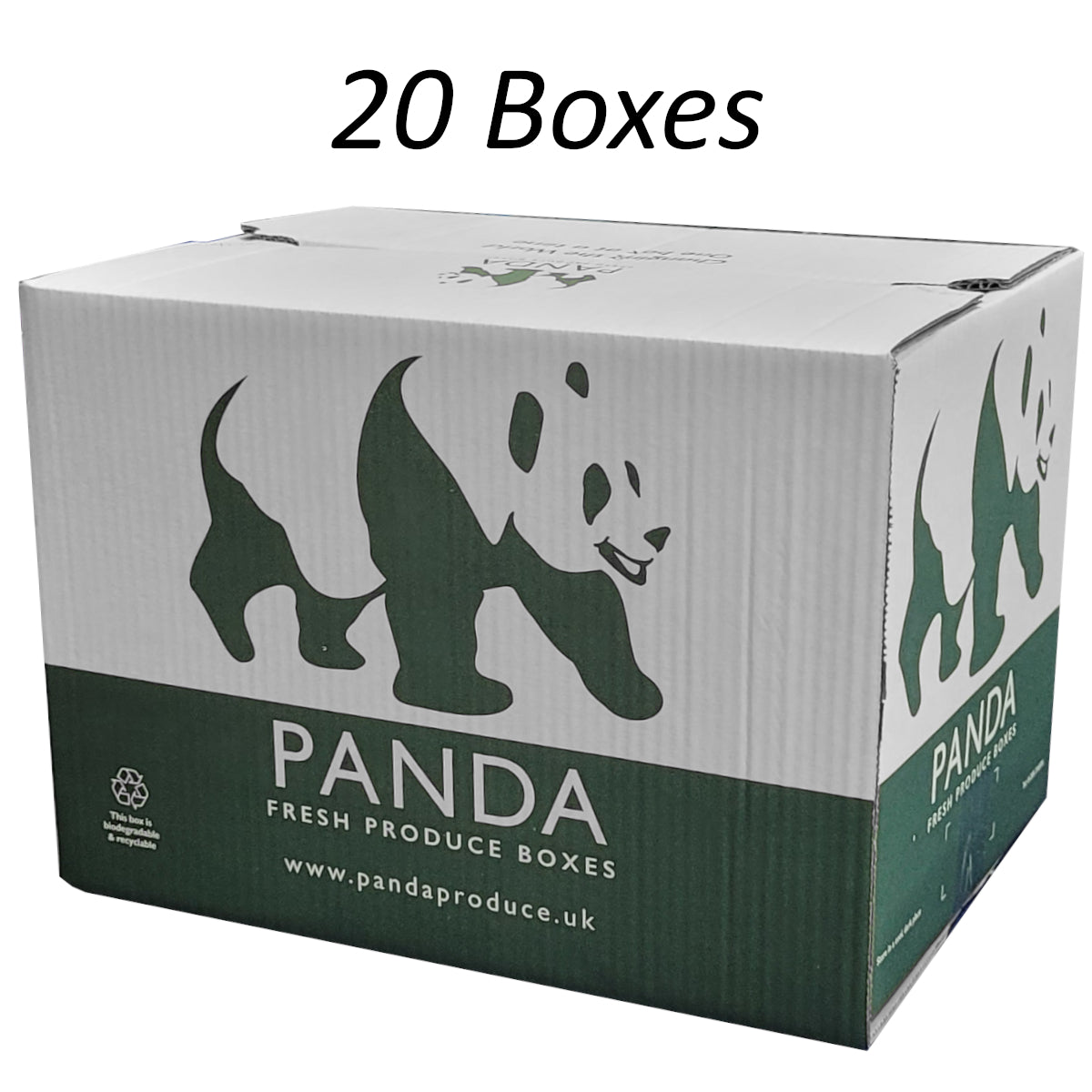 Panda Fresh Produce Boxes packaging with a panda design on a white background