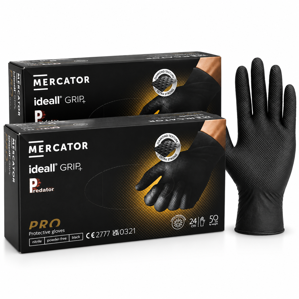Black Nitrile Gloves – Powder Free Ideall® Grip Disposable Gloves