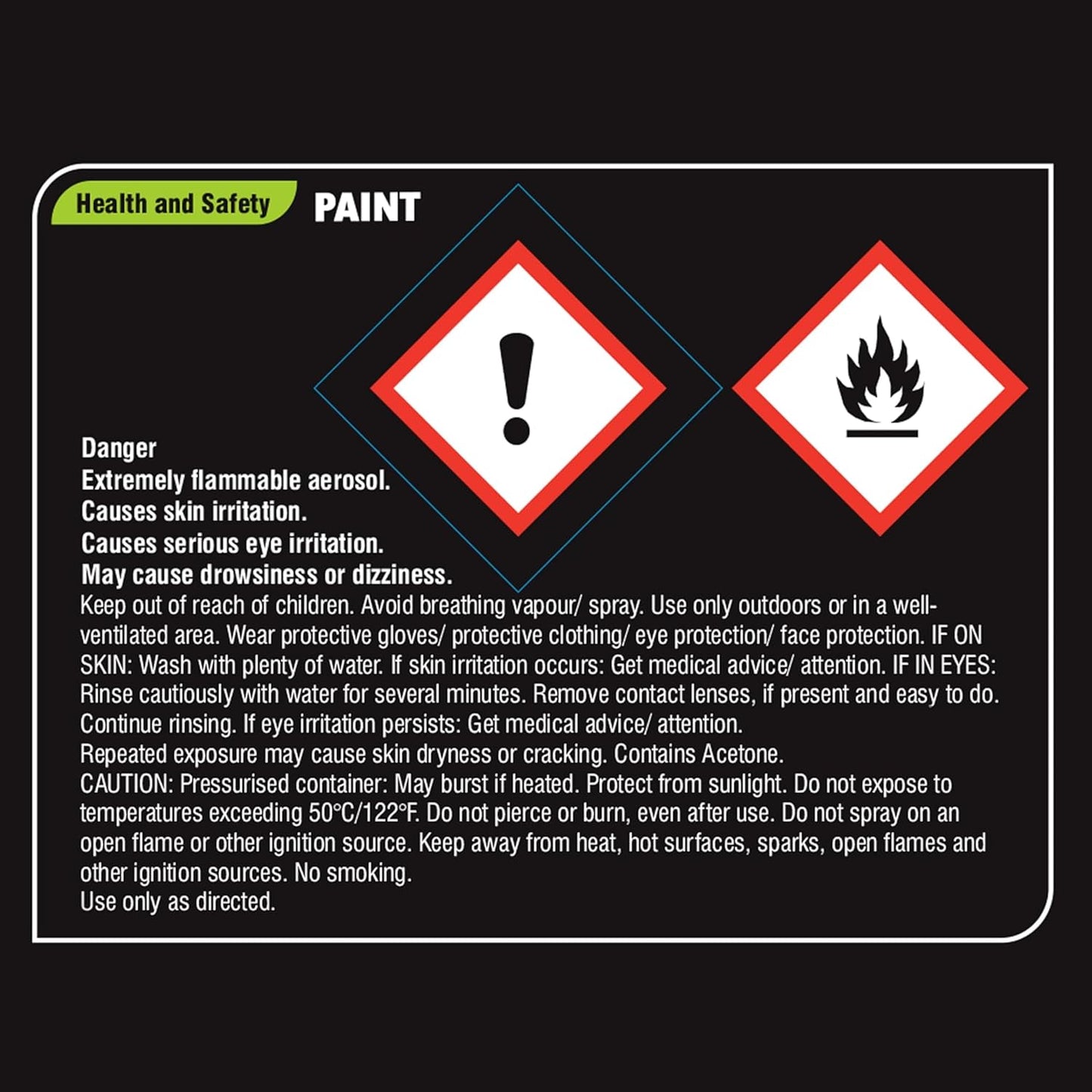 Autotek Black Gloss Spray Paint - 500ml Aerosol