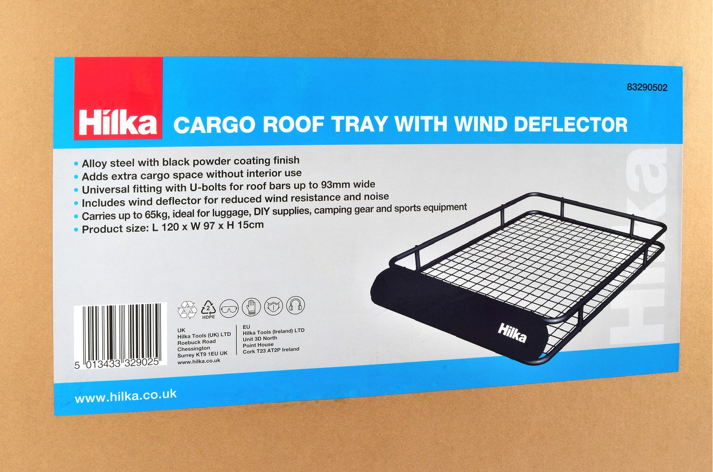 Cargo Roof Tray with Wind Deflector