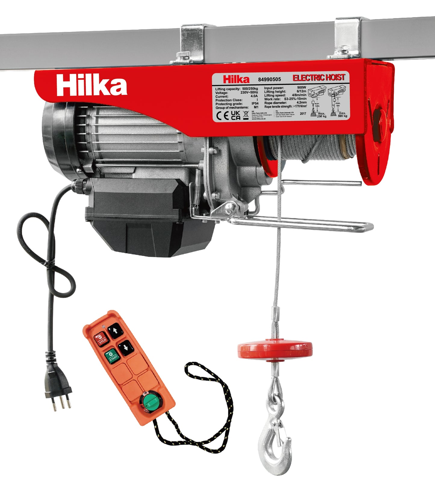 500kg Electric Hoist - Wireless Remote
