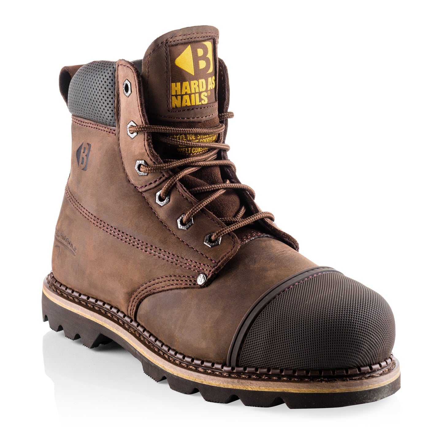 Buckbootz Hard as Nails Lace-Up Boots - B301 Chocolate Oil