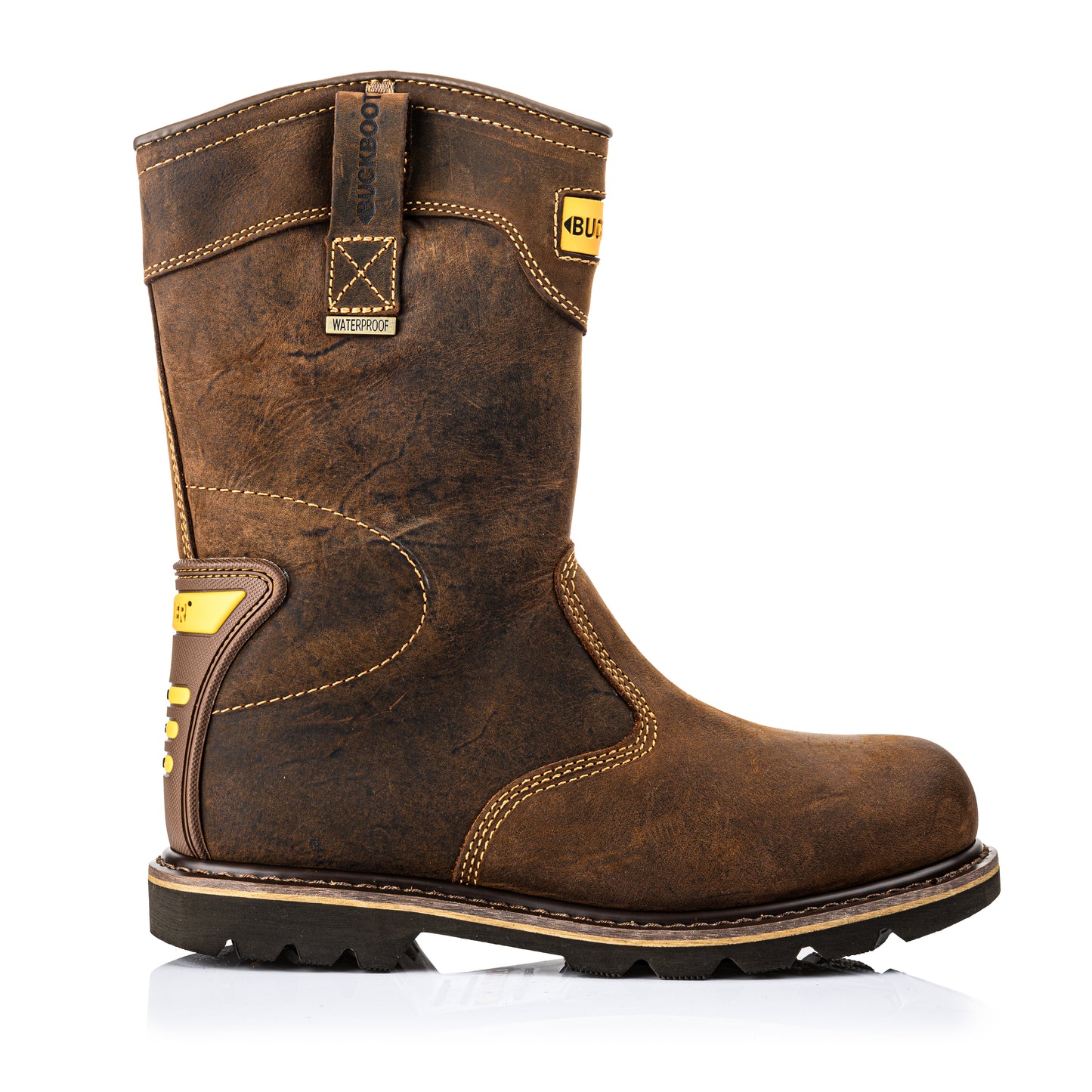Buckbootz Hard as Nails Rigger Boots - B701 Brown Crazy Horse