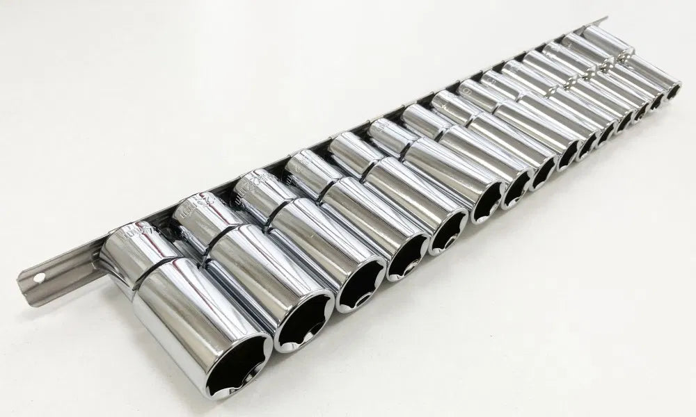 Toolzone Deep Socket Set 1/2" Drive Deep Socket Set Storage Rail SS010
