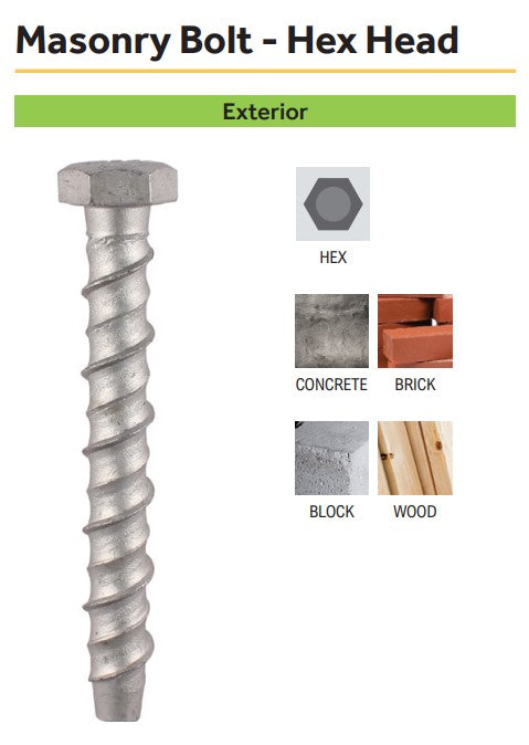Multi-Fix Bolts 10.0 x 100mm - Packet of 2