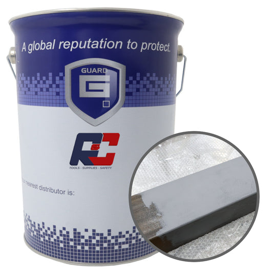 A tin of grey quick drying metal primer with the label RC Components, featuring a close-up of the product's texture.