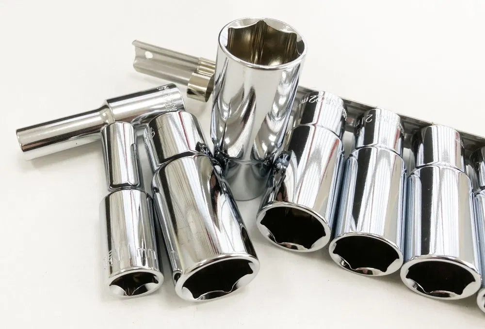 Toolzone Deep Socket Set 1/2" Drive Deep Socket Set Storage Rail SS010