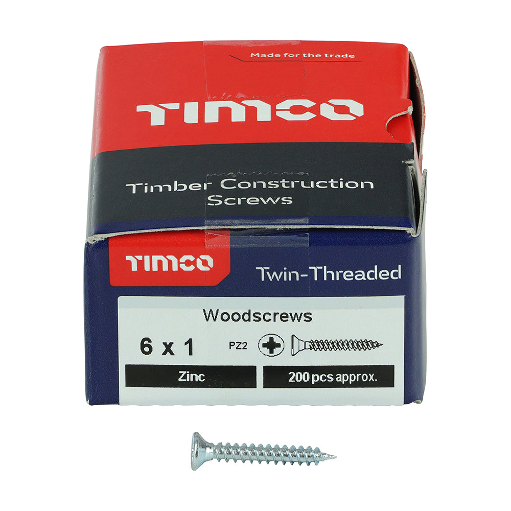 Timco Woodscrews 3.5 x 25mm - Box of 200