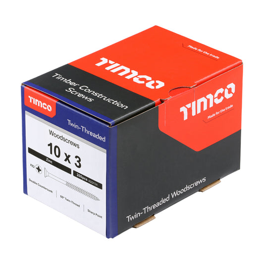 Timco Woodscrews 5 x 80mm - Box of 200