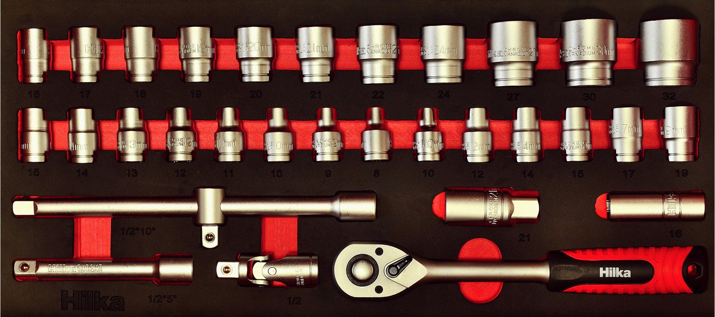 32pc 1/2" Drive EVA Socket Set – Metric
