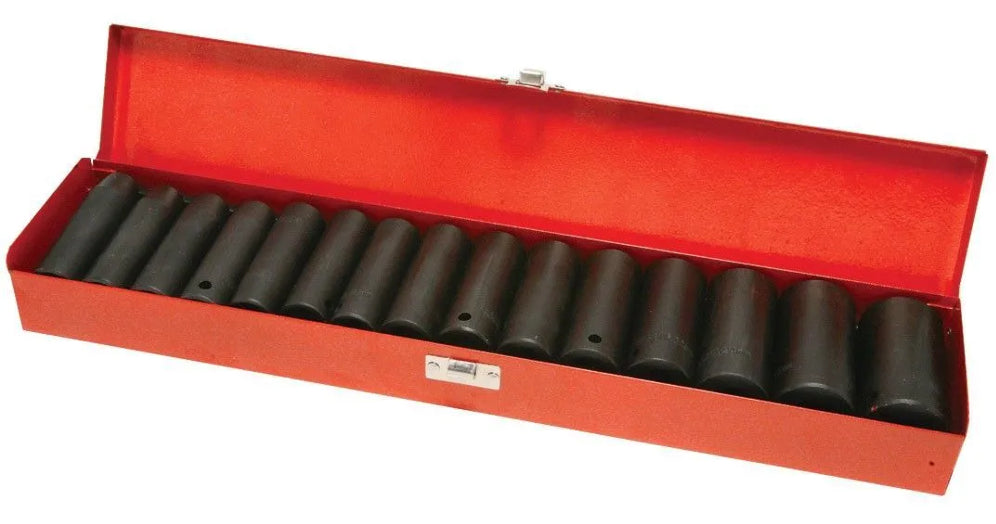 15 Piece 1/2" Drive Deep Impact Socket Set – Metric