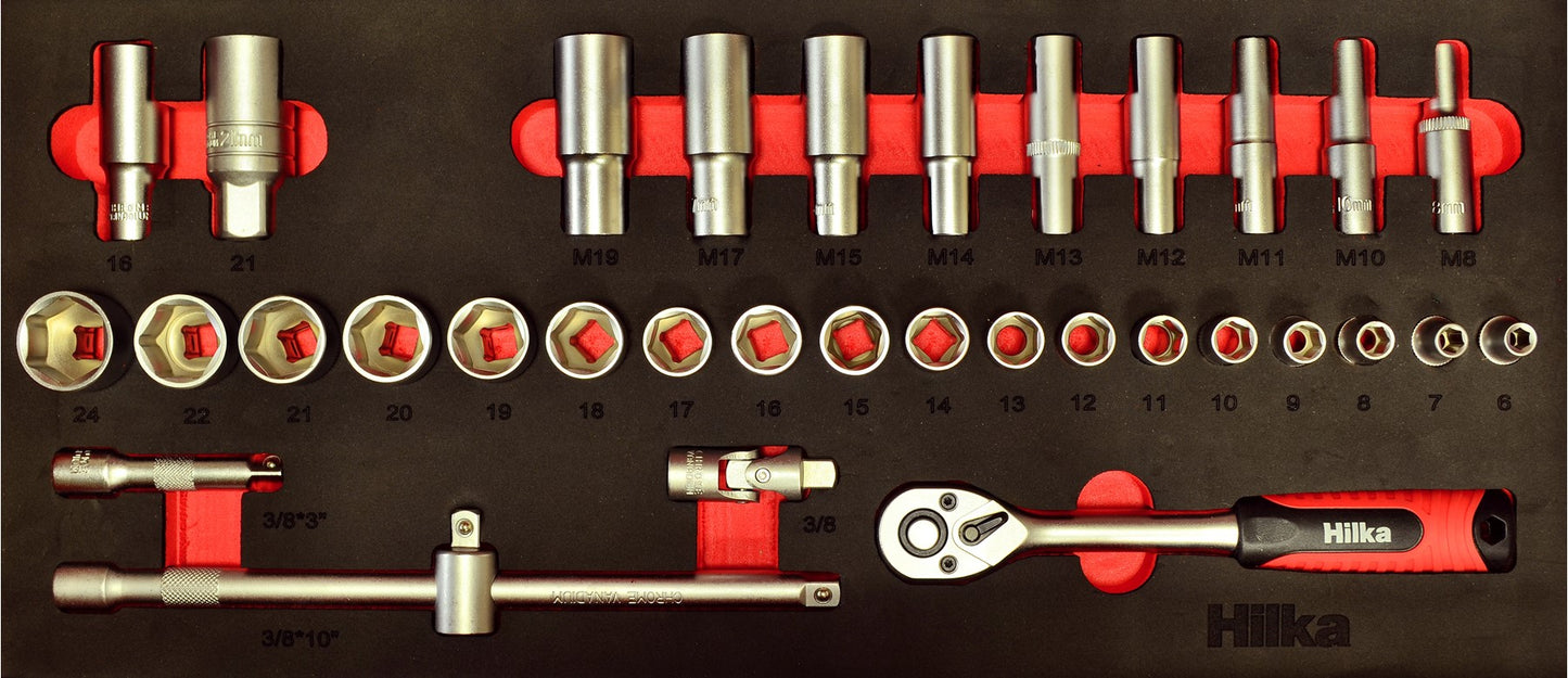 34 Piece 3/8" Drive EVA Socket Set – Metric