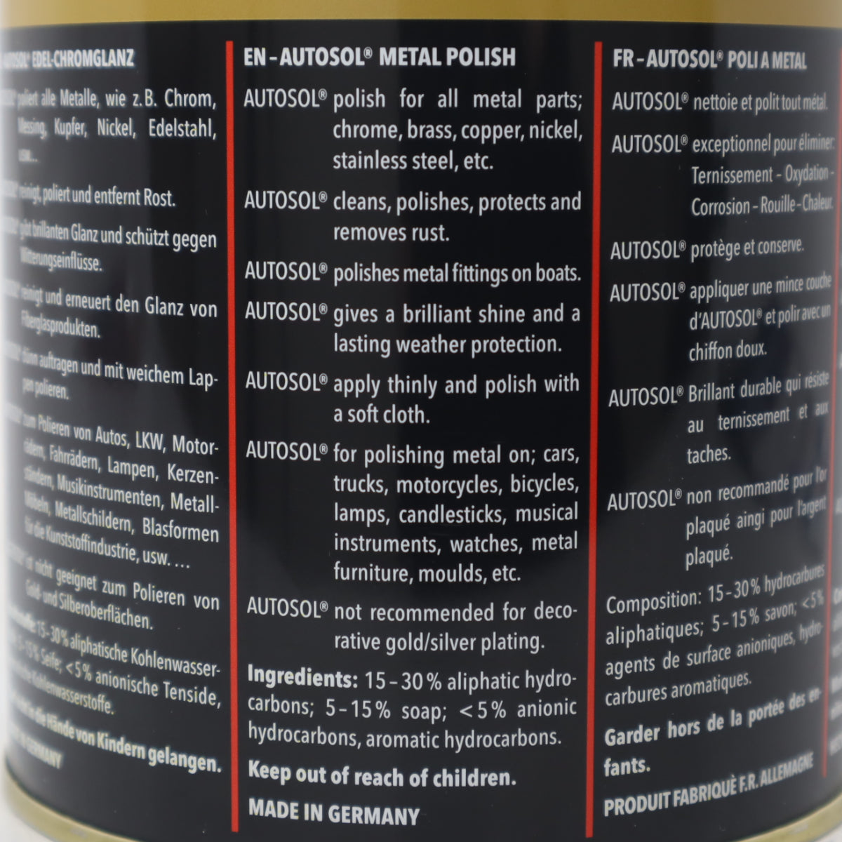Autosol Metal Polish - 750ml Tin