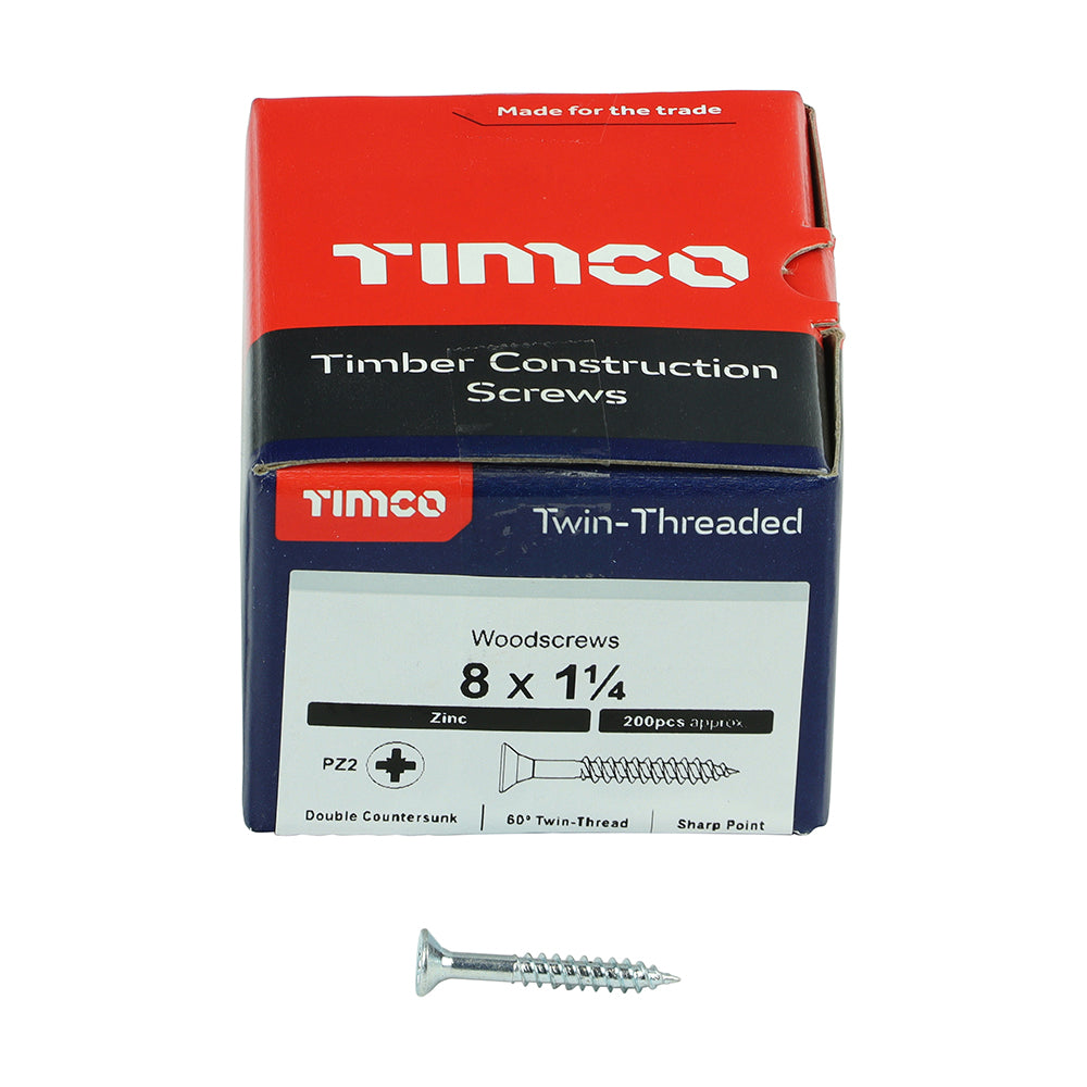 Timco Woodscrews 4 x 30mm - Box of 200