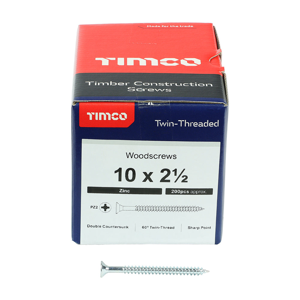 Timco Woodscrews 5 x 60mm - Box of 200