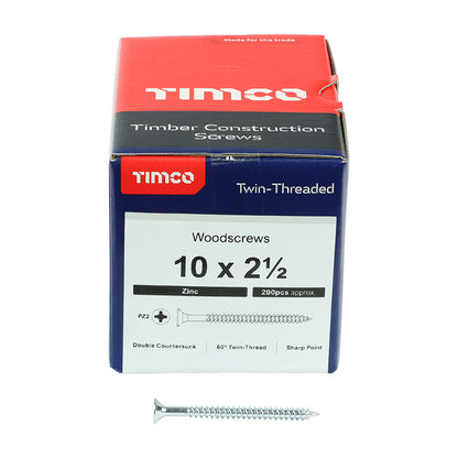 Timco Woodscrews 5 x 60mm - Box of 200
