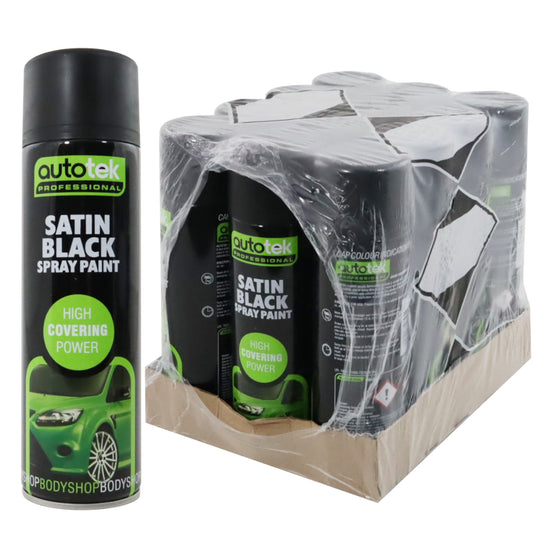 Satin Black Spray Paint - 500ml Aerosol