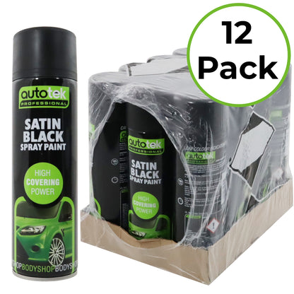 Satin Black Spray Paint - 500ml Aerosol