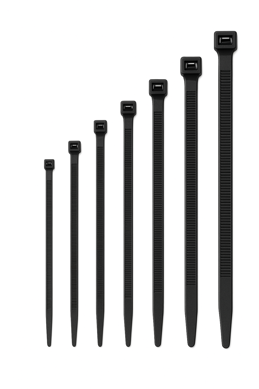 Black Cable Ties – Multiple Sizes, Bags of 100