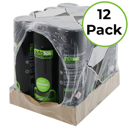 Autotek Black Gloss Spray Paint - 500ml Aerosol