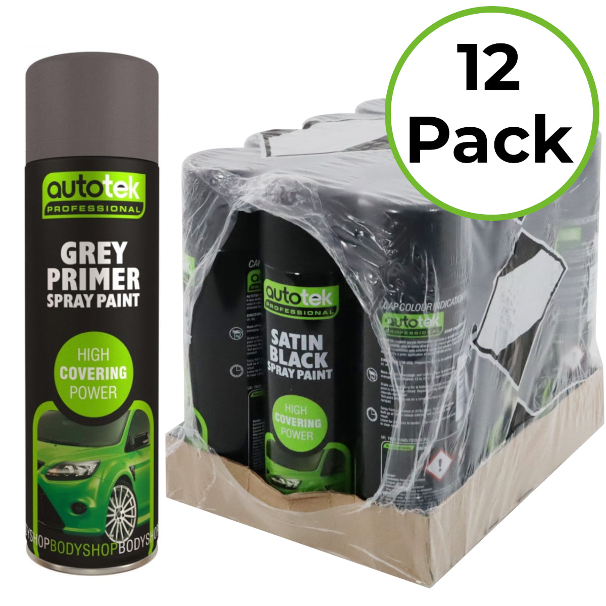 Autotek Grey Primer Spray Paint - 500ml Aerosol