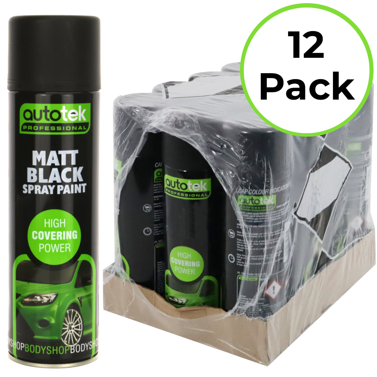 Matt Black Spray Paint - 500ml Aerosol