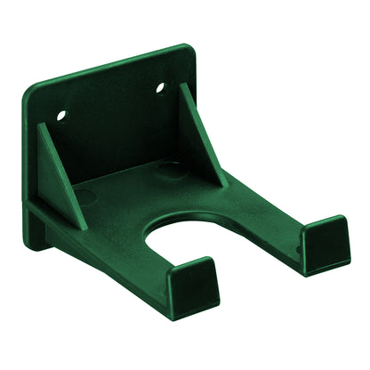 Green metal bracket on a white background