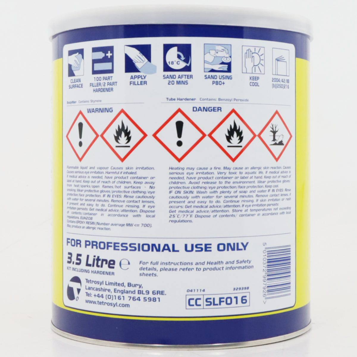 Tetrosyl Super Lite Bodyfiller - 3.5L Kit with Spreader