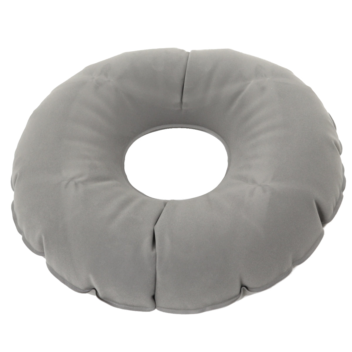 Gray donut pillow on a white background