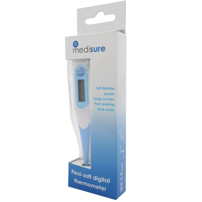 Medisure flexi-soft digital thermometer packaging on a white background