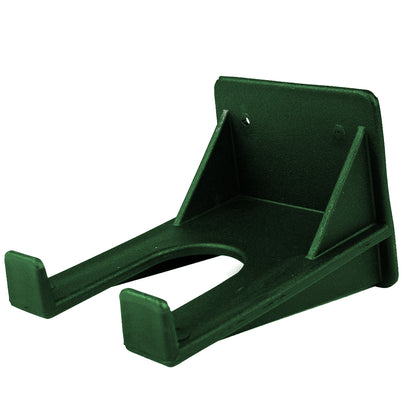 Green metal bracket on a white background