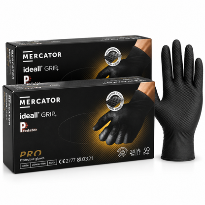 Black Nitrile Gloves – Powder Free Ideall® Grip Disposable Gloves