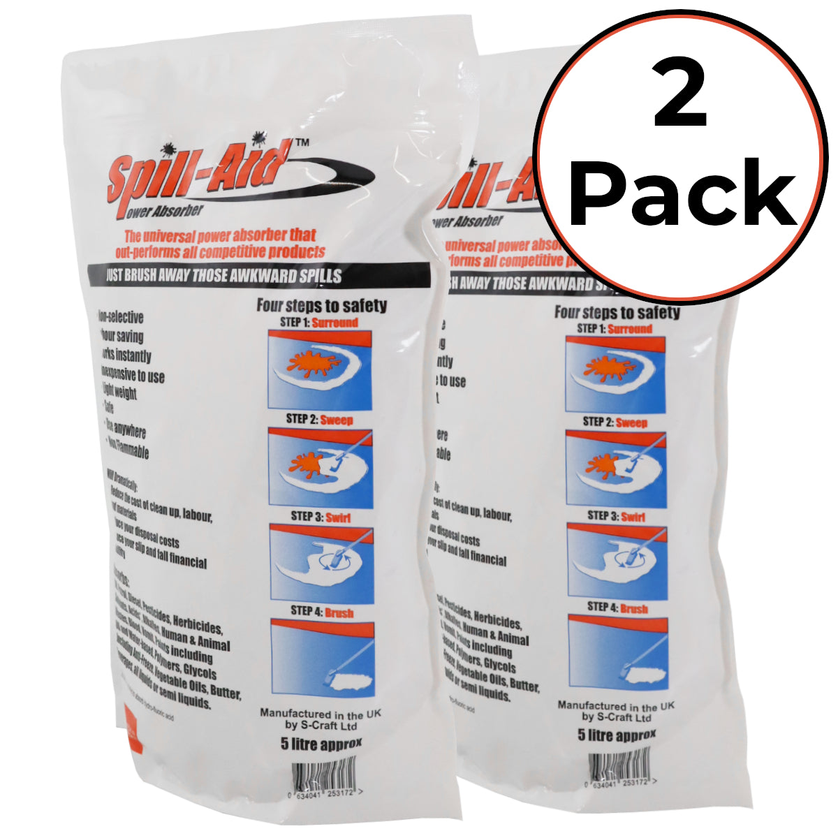 Spill-Aid Power Absorber - 5L Powder Absorbent