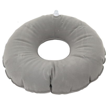 Gray inflatable neck pillow on a white background