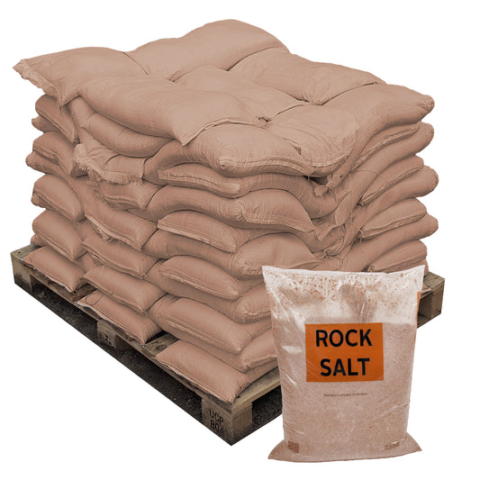 Brown De-Icing Rock Salt - 25kg Bags - 1 Full Pallet of 40 Bags