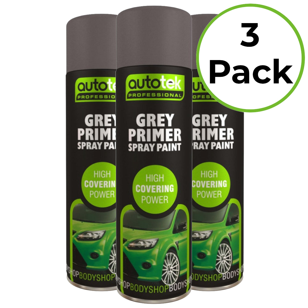 Autotek Grey Primer Spray Paint - 500ml Aerosol