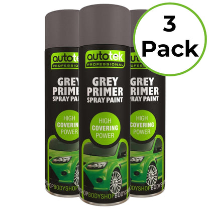 Autotek Grey Primer Spray Paint - 500ml Aerosol