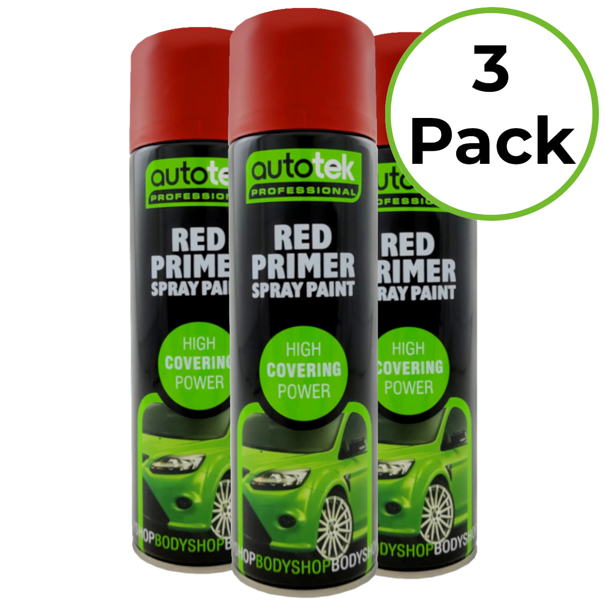 Autotek Red Primer Spray Paint - 500ml Aerosol