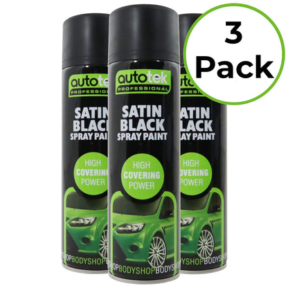 Satin Black Spray Paint - 500ml Aerosol