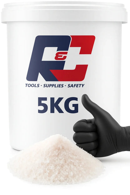 5kg Bucket of White Deicing Salt with Gloves