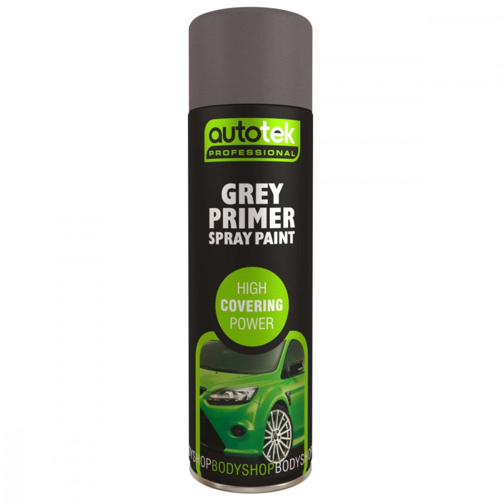 Autotek Grey Primer Spray Paint - 500ml Aerosol