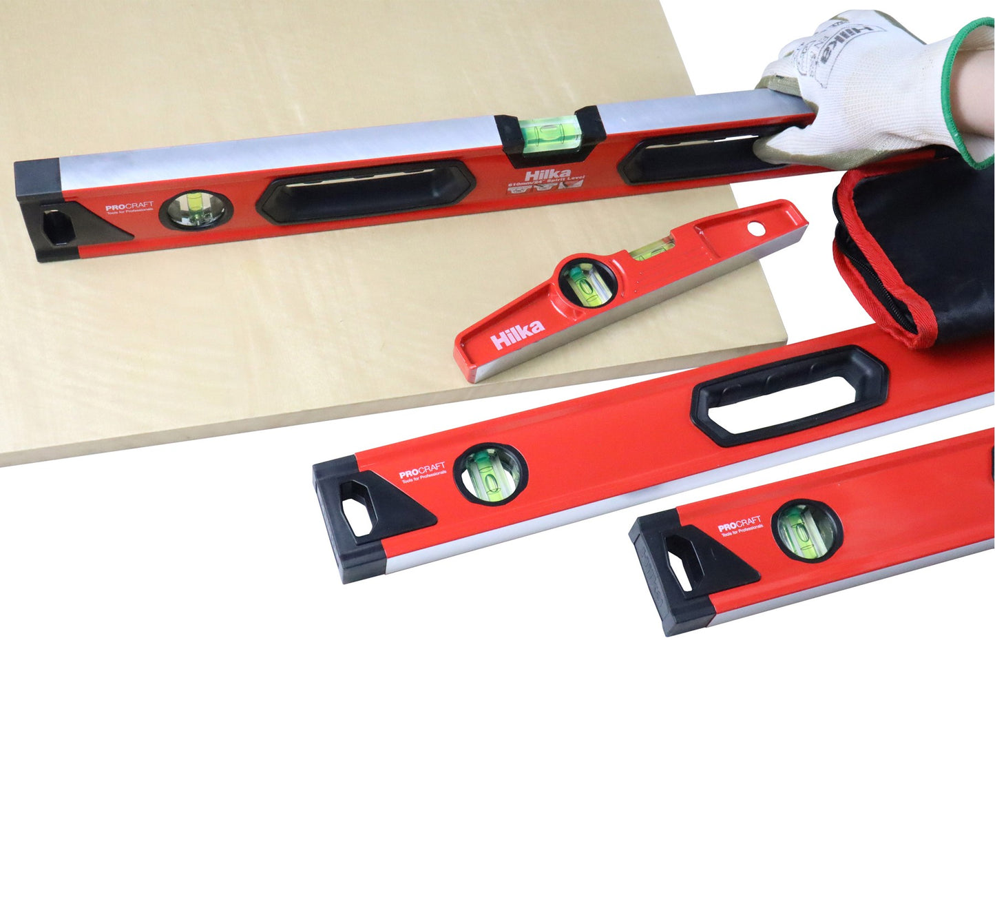 4 pce Spirit Level Set – Torpedo, 24", 48", 72"