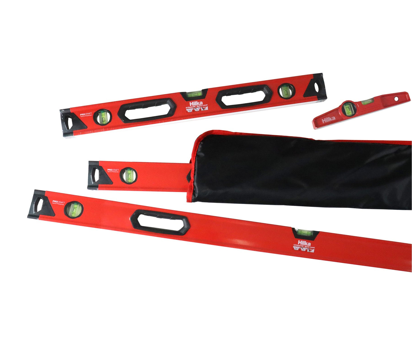 4 pce Spirit Level Set – Torpedo, 24", 48", 72"