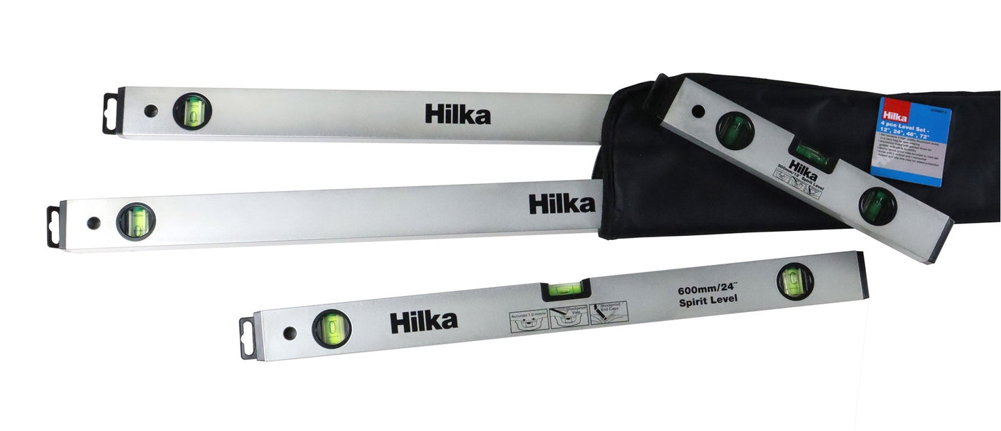 4 pce Spirit Level Set – 12", 24", 48", 72"