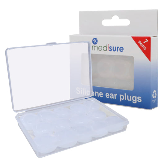 Clear Silicone Earplugs - 7 Pairs of Water Resistant Ear Plugs