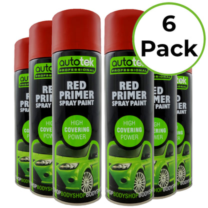 Autotek Red Primer Spray Paint - 500ml Aerosol
