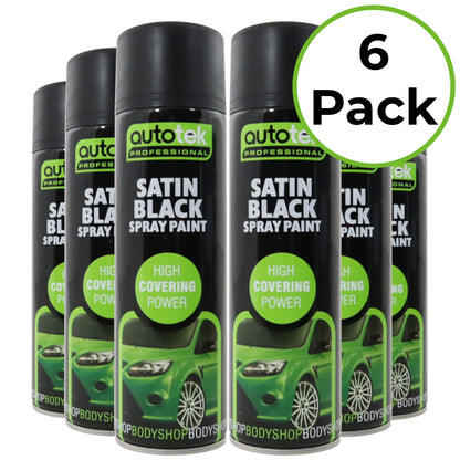Satin Black Spray Paint - 500ml Aerosol