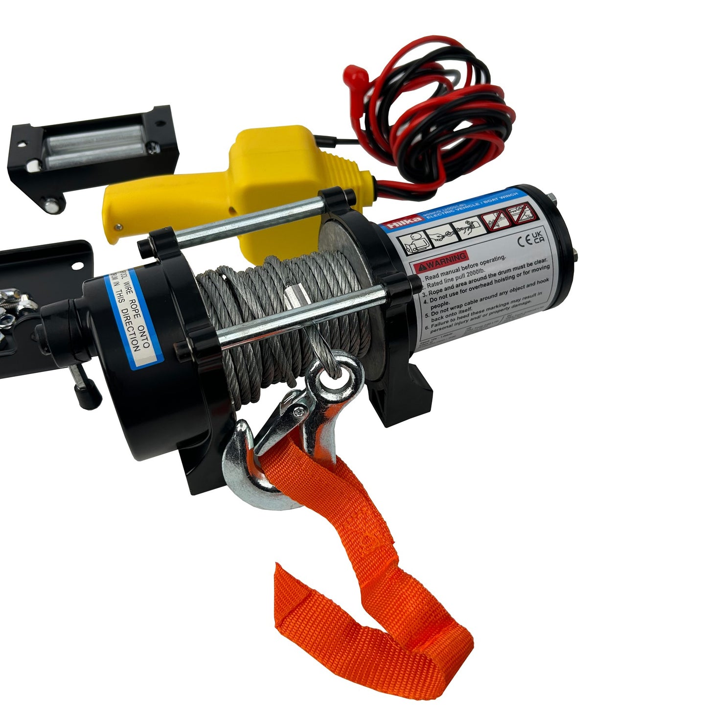 900kg (2000lb) Electric Vehicle / Boat Winch – 12V