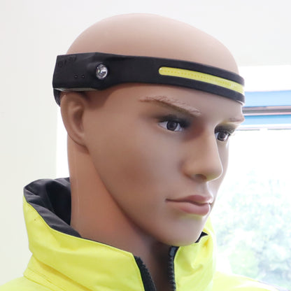 Head Torch with Motion Sensor - USB Rechargeable Flexible Headtorch 350LM + 150LM
